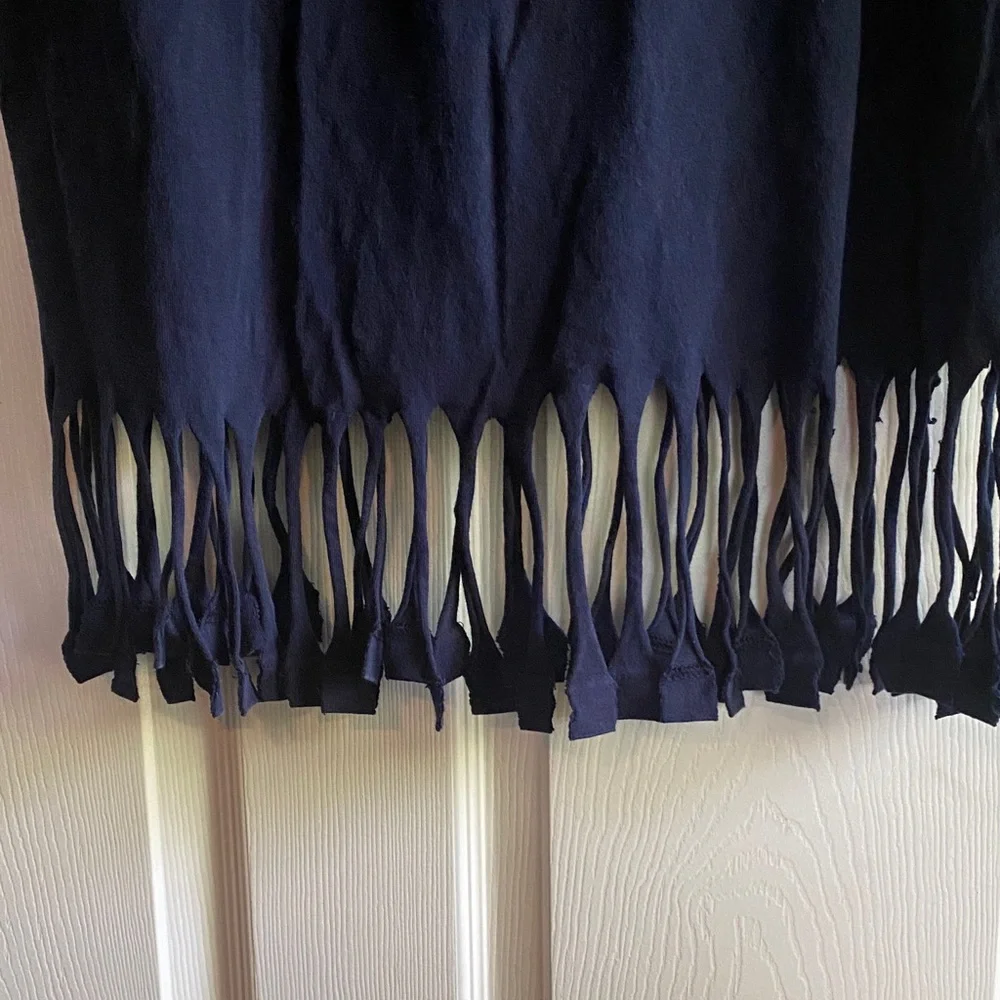 Coca Cola Navy Graphic “Always Atlanta” Fringe Hem XL Tee - Picture 4 of 8